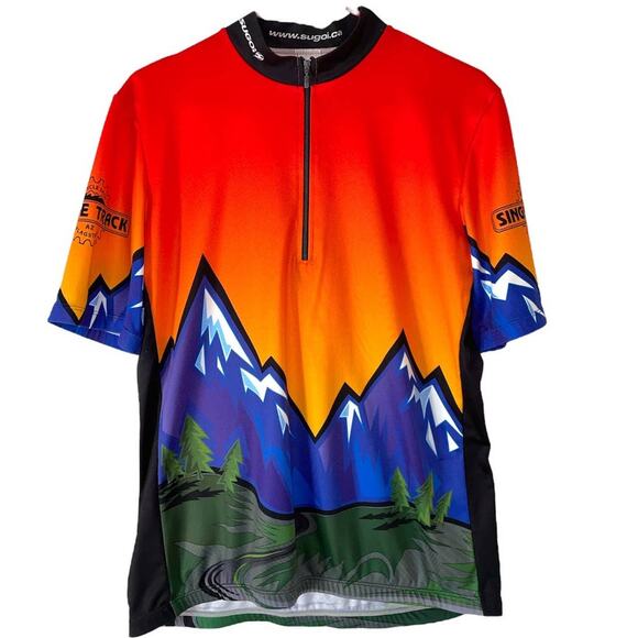 Sugoi Men's Colorful Mountain Graphic Cycling Jersey size Large - Picture 1 of 7